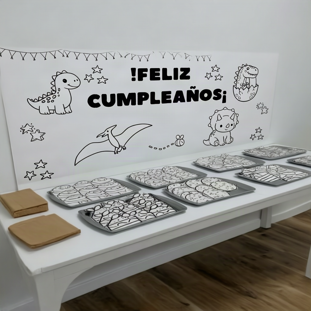 Mesa mural dinosaurios fiesta de cumpleaños